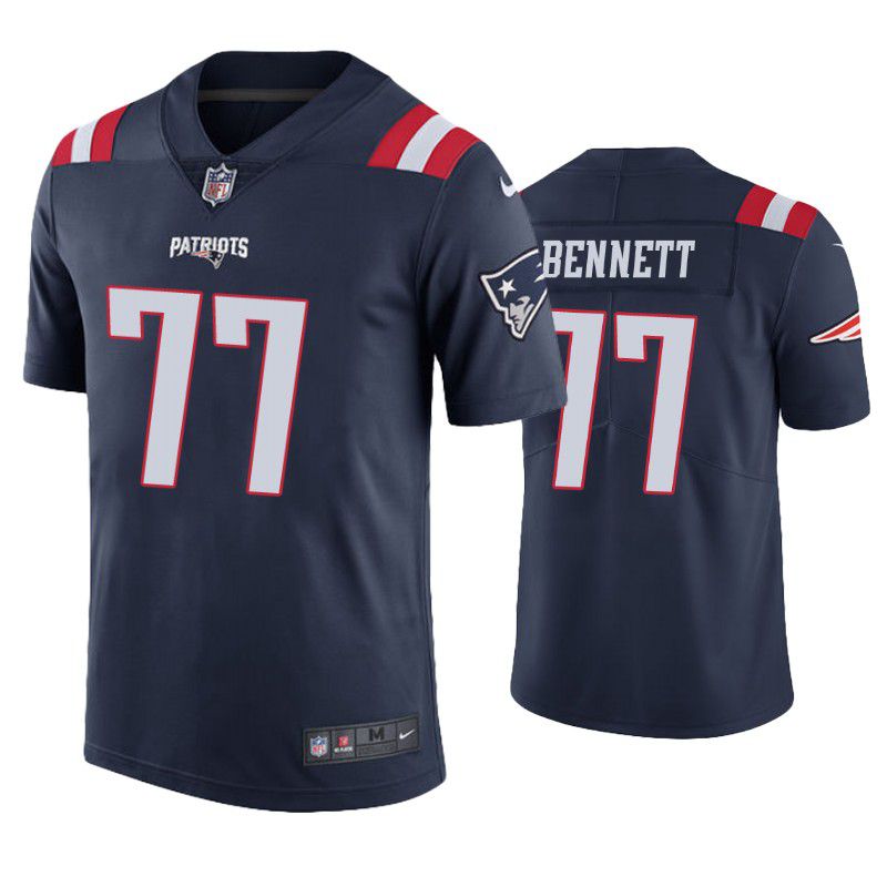 Men New England Patriots #77 Michael Bennett Nike Navy Limited NFL Jersey